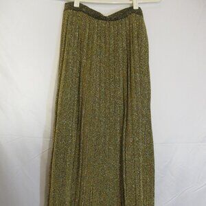 Adrienne Vittadini wool-blend gold pleated skirt  M